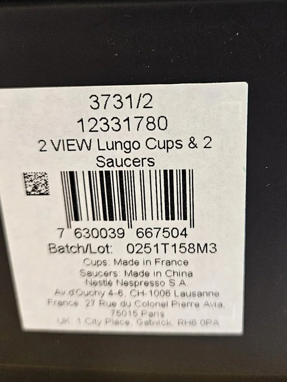 Nespresso View Collection Lungo Glass Cups and Stainless Steel Saucers-Set of 2